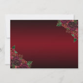 フローラレッドエレガント金ゴールドキンセアニラ誕生日写真 サンキューカード (裏面)