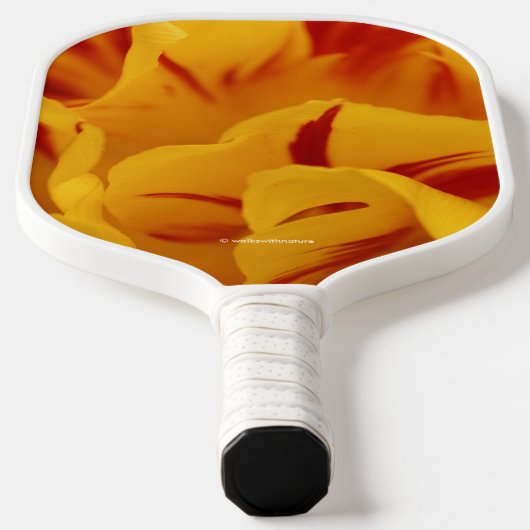 フローラレッドエレガント金ゴールドモンセルラチューリップ ピックルボールラケット (レイダウン)