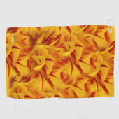 フローラレッドエレガント&金ゴールドモンセルラチューリップ ゴルフタオル (横)