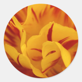 フローラレッドエレガント&金ゴールドモンセルラチューリップ ラウンドシール