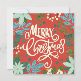 フローラレッドクリスマスフォトホリデーカード シーズンカード