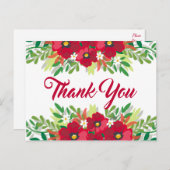 フローラレッドサンキューバーガンディ花 ポストカード (正面/裏面)