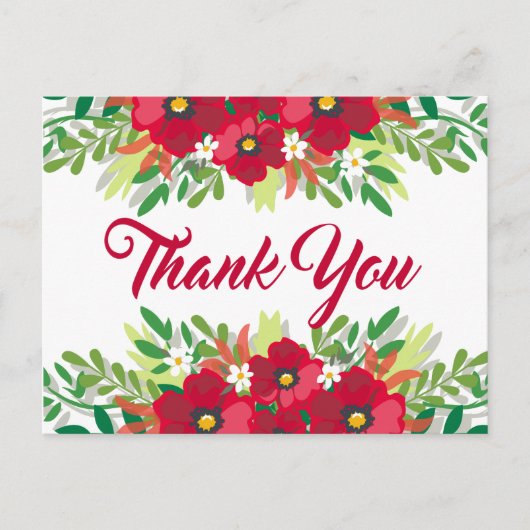 フローラレッドサンキューバーガンディ花 ポストカード (正面)