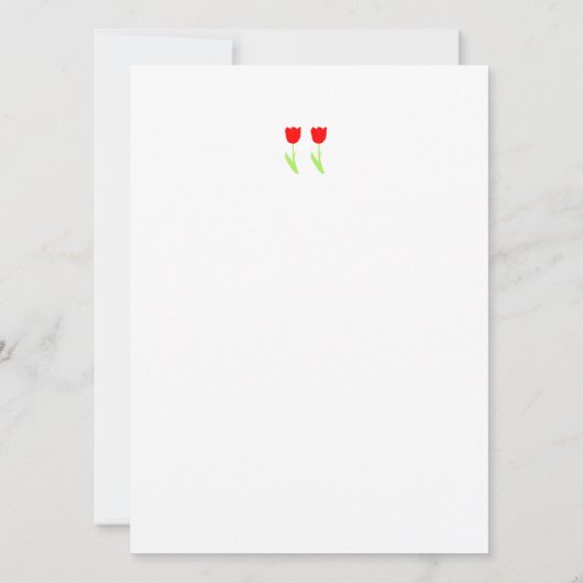 フローラレッドチューリップスフラワー抽象芸術キュート結婚ズ 招待状 (裏面)