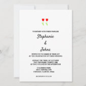 フローラレッドチューリップスフラワー抽象芸術キュート結婚ズ 招待状 (正面)