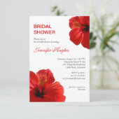 フローラレッドハイビスカストロピカルブライダルシャワー 招待状 (スタンド正面)