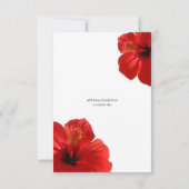 フローラレッドハイビスカストロピカルブライダルシャワー 招待状 (裏面)