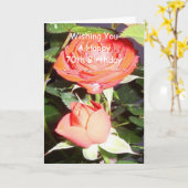 フローラレッドパーソナライズされたローズ70誕生日 カード (黄色い花)