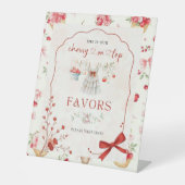 フローラレッドピンクボウさくらんぼベビーシャワー特典 台座サイン (正面)