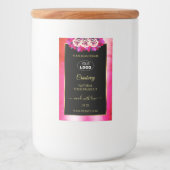 フローラレッドピンク大理石ブラックプロダクトラベルロゴ フードラベル (正面)