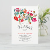 フローラレッドピンク結婚ブライト 招待状 (スタンド正面)