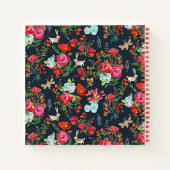 フローラレッドピンク結婚ローズズゲストブック ノートブック (裏面)