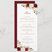 フローラレッドブルゴーニュ白モダン緑ミニマル メニュー (正面/裏面)