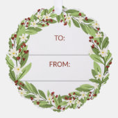 フローラレッドベリーグリーンリースから オーナメントカード (正面)