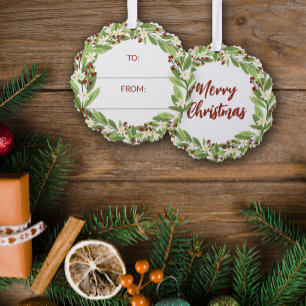 フローラレッドベリーグリーンリースから オーナメントカード