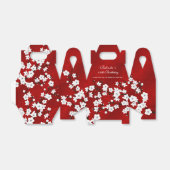 フローラレッドホワイトさくらんぼブロッサムカスタム誕生日 フェイバーボックス (折り畳みなし)