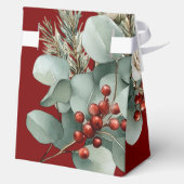 フローラレッドホワイトクリスマスバラブライダルシャワー フェイバーボックス (裏面)