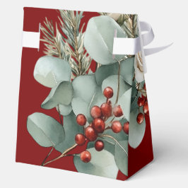 フローラレッドホワイトクリスマスバラブライダルシャワー フェイバーボックス