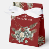 フローラレッドホワイトクリスマスバラブライダルシャワー フェイバーボックス (正面)