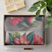 フローラレッドホワイトトロピカルブーケイラストレーション 薄葉紙 (ギフト)