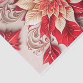 フローラレッドホワイトポインセチアエレガントイラストレーション 薄葉紙 (詳細)