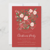 フローラレッドボタニカルクリスマスパーティー 招待状 (正面)