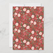 フローラレッドボタニカルクリスマスパーティー 招待状 (裏面)