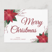 フローラレッドポインセチア聖降誕祭のご挨拶 ポストカード (正面)