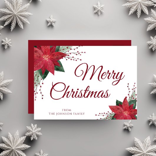 フローラレッドポインセチア聖降誕祭のご挨拶 ポストカード