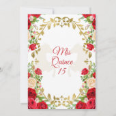 フローラレッドメキシカンガールクラウンスウィート15誕生日 招待状 (裏面)