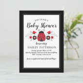 フローラレッドラディバグベイビーシャワー招待状 招待状 (スタンド正面)