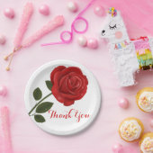 フローラレッドローズフラワーありがとう – 結婚披露宴 ペーパープレート (パーティー)
