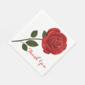 フローラレッドローズフラワーサンキューウェディングパーティー スタンダードランチョンナプキン (角)