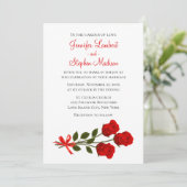 フローラレッドローズフラワーズ結婚式招待状 招待状 (スタンド正面)