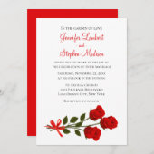 フローラレッドローズフラワーズ結婚式招待状 招待状 (正面/裏面)