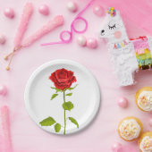 フローラレッドローズフラワーラブ – 結婚披露宴 ペーパープレート (パーティー)