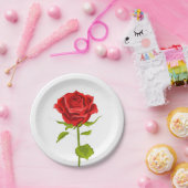 フローラレッドローズフラワーラブ – 結婚披露宴 ペーパープレート (パーティー)