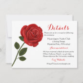 フローラレッドローズフラワー-結婚式 招待状 (正面)