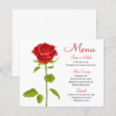 フローラレッドローズメニュ結婚ーのブライダルシャワーパーティー (正面/裏面)