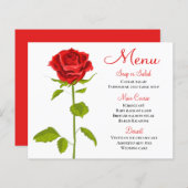 フローラレッドローズメニュ結婚ーのブライダルシャワーパーティー (正面/裏面)
