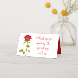 フローラレッドローズ結婚フラワーズサンキューボタニカル プレイスカード