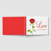 フローラレッドローズ結婚フラワーブライダルシャワー ゲストブック (全面)