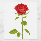 フローラレッドローズ結婚フラワーブライダルシャワー ワインラベル (シングルラベル)