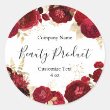 フローラレッドローズ美しい化粧品製品ラベル