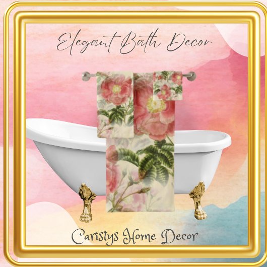 フローラレッドローズ バスタオルセット