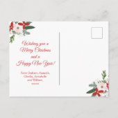 フローラレッド赤面ピンククリスマスホリデーフォトカード シーズンポストカード (裏面)