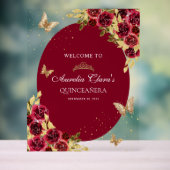 フローラレッド金ゴールドティアラバタフライキンセアニラ アクリルサイン (ニュートラル)