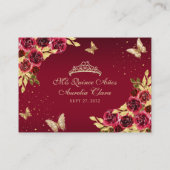 フローラレッド金ゴールドティアラバタフライキンセアニラ エンクロージャーカード (裏面)