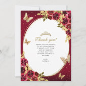 フローラレッド金ゴールドティアラバタフライフォトキンチェニェラ サンキューカード (正面)