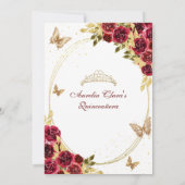 フローラレッド金ゴールドティアラバタフライミキンセアニラ 招待状 (裏面)